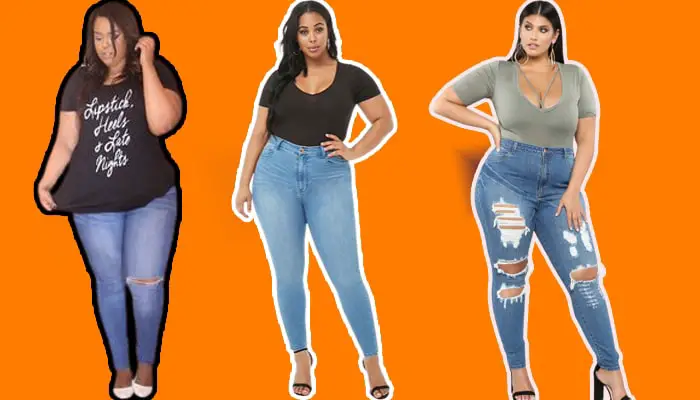 Skinny Jeans With A T-shirt, plus size skinny stretch jeans
