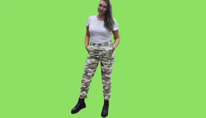 A White T-shirt With Camo Cargo Pants 