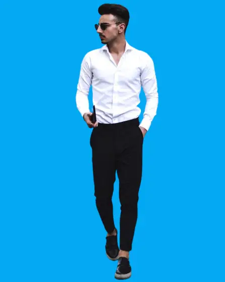 Professional Look With White Dress Shirt, What To Wear With Black Pants Men