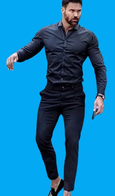 Button-down Shirt With Black Pants