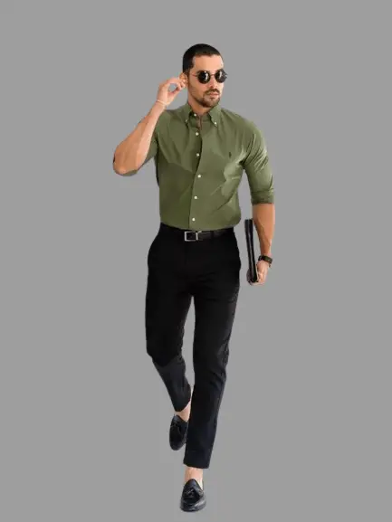 Olive Shirt With Black Pants