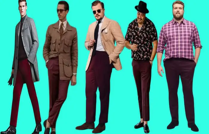 Urbano Fashion Men's Maroon Cotton Slim Fit Casual Chinos Trousers