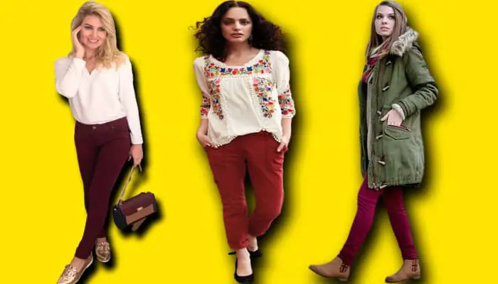 11 Outfits Ideas With Maroon Pants For Women