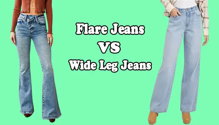 What is the difference between flared and wide-leg jeans