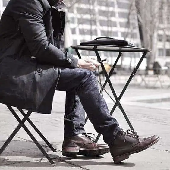 Black Leather Casual Boots With Black Pants