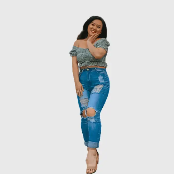 Cuff the jeans to hide belly fat