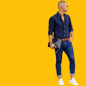 Dark Blue Jeans Outfit Ideas for Men