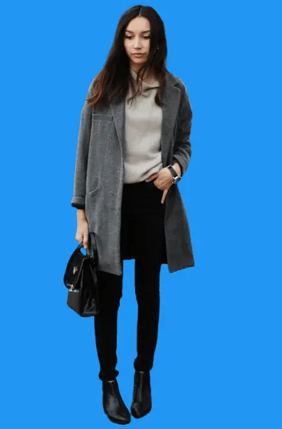 Charcoal Coat With Skinny Jeans And Chelsea Boots, How To Wear Chelsea Boots With Skinny Jeans