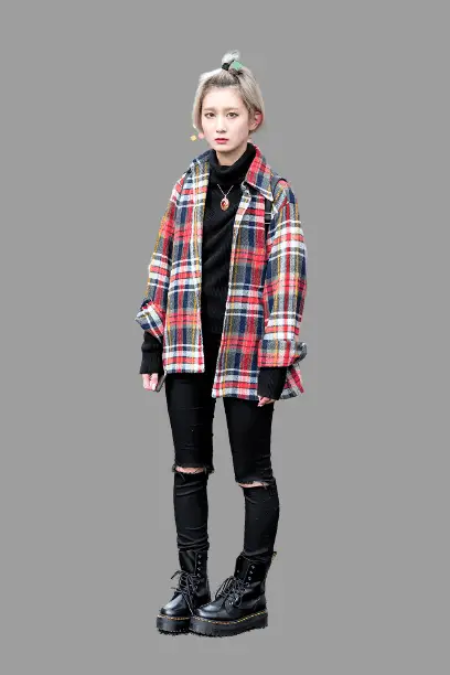 Checkered Shirt With Doc Martens And Skinny Jeans