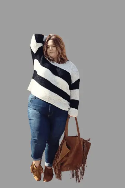 Chunky Sweater With Straight Leg Jeans