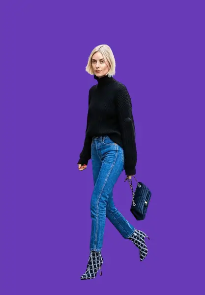 Turtleneck With Straight-fit Jeans