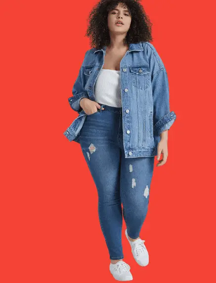 Denim Jacket and Skinny Jeans for plus size women