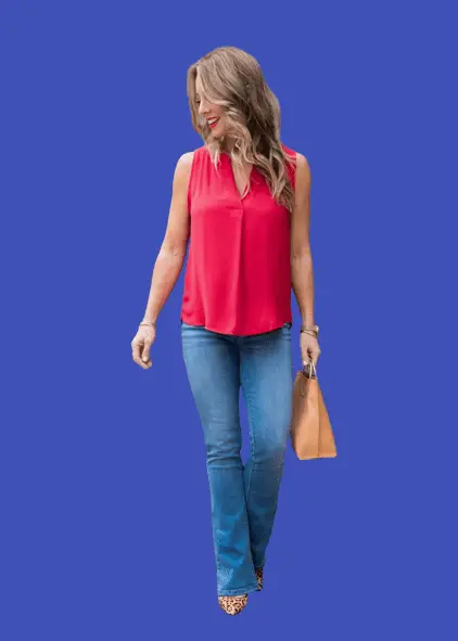 Sleeveless Top With Bootcut Jeans