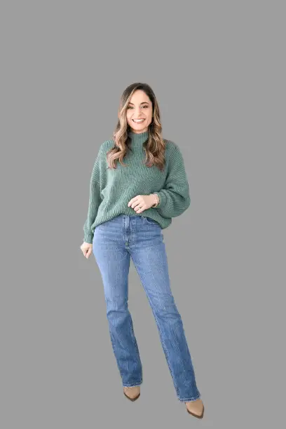 Sweater And Flared Jeans