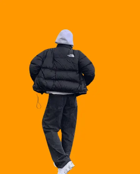 Puffer Jacket With Baggy Jeans For Men