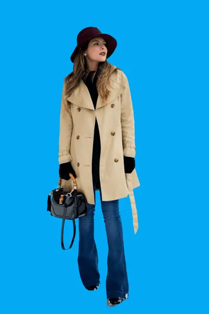 Wear Tan Trench Coat With Bootcut Jeans, How To Wear Bootcut Jeans In Winter