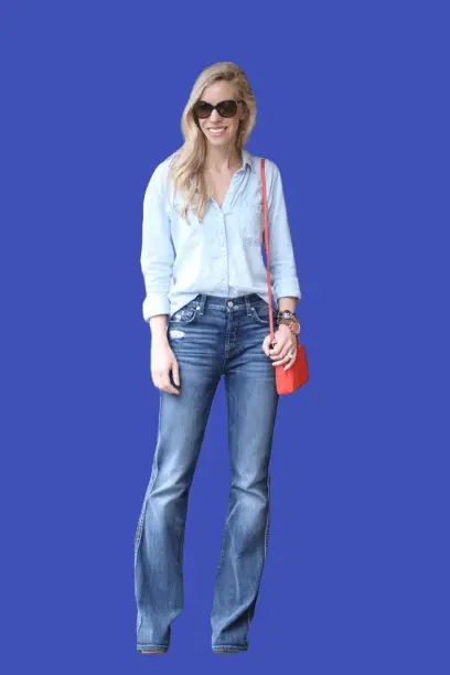 Bootcut jeans with Chambray Shirts