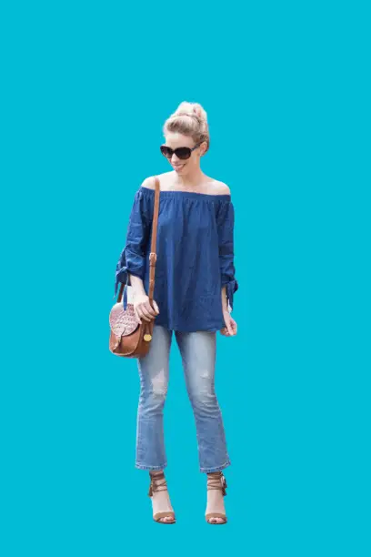 Off-shoulder Tops With Cropped Flare Jeans