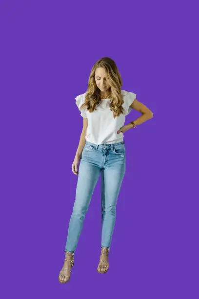 Ruffle Tops With Mom Jeans