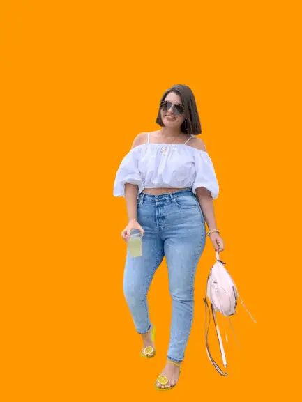 Crop Top with Mom Jeans For Plus-Size Women