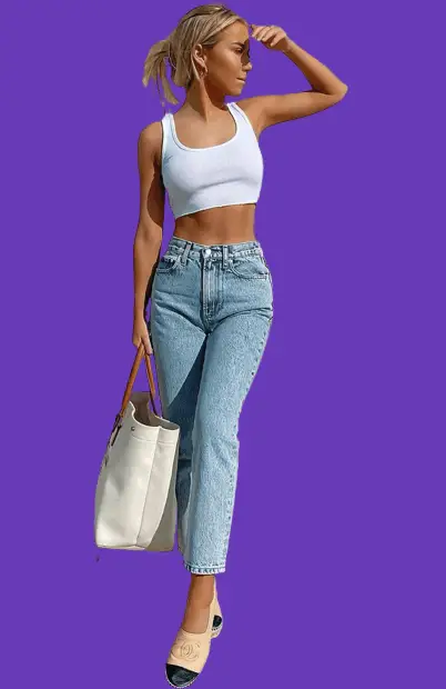 Tank Top With Mom Jeans