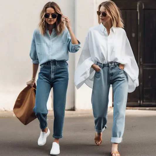 Oversized Shirts With Girlfriend Jeans, How to Wear Girlfriend Jeans