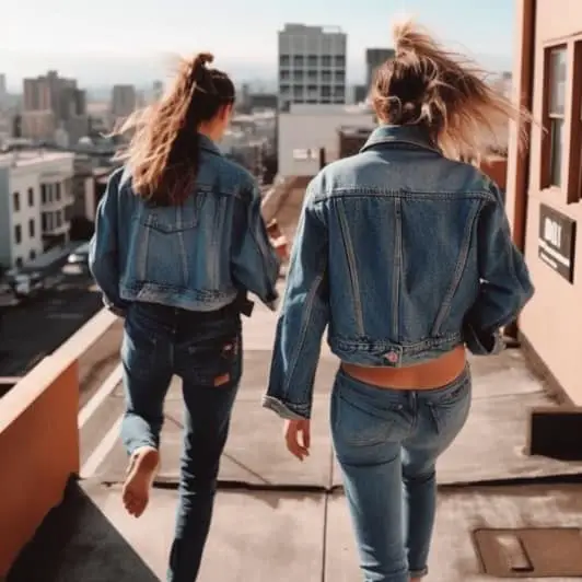 Denim Jacket With Girlfriend Jeans, wear girlfriend jeans