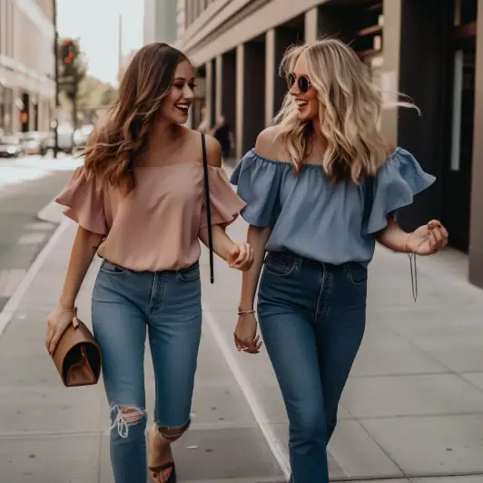 Flutter Sleeve Top with Girlfriend Jeans, top to wear with girlfriend jeans