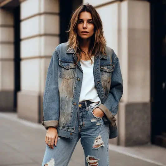 Statement Jacket With Dad Jeans for women