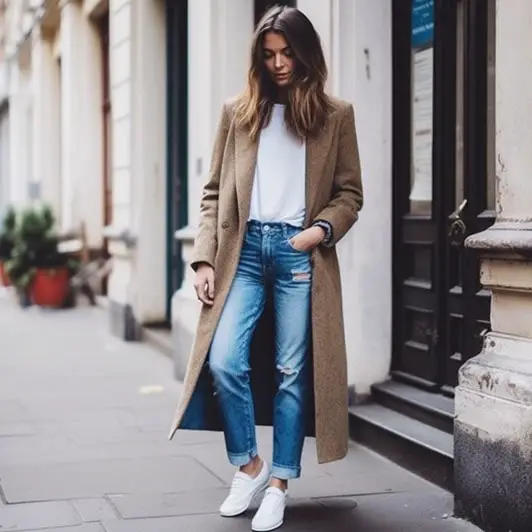 Long Coat With Girlfriend Jeans