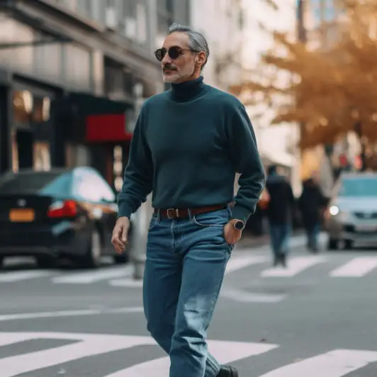 Turtleneck With Dad Jeans, dad jeans outfit ideas