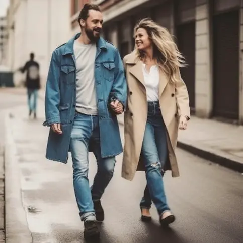 Trench Coat With Boyfriend Jeans for 40 years old women