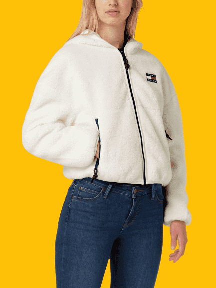 Fleece Zip-Up With Cropped Jeans in Winter