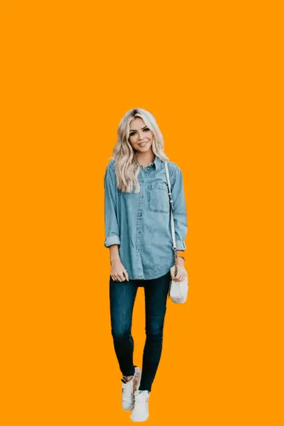 Chambray Shirt With Roma Rise Jeans, style with Roma Rise Jeans