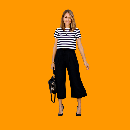 Striped T-shirt With Gaucho Pants