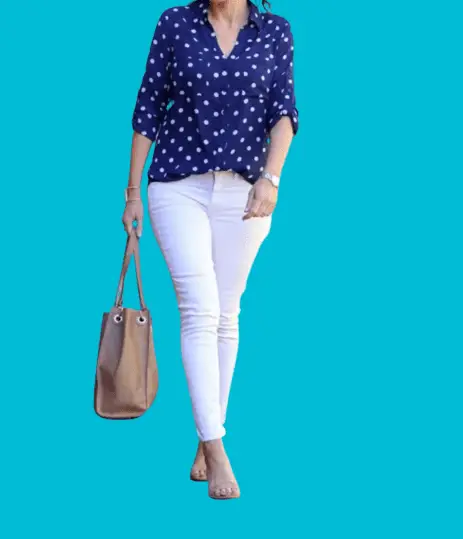 Polka Dot Blouse With Ankle Pants