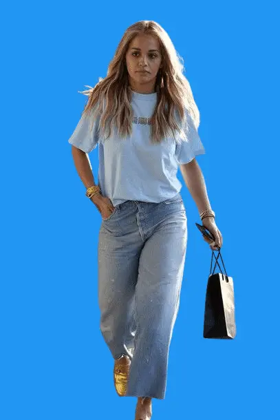 T-shirt With Wide-leg Cropped Jeans