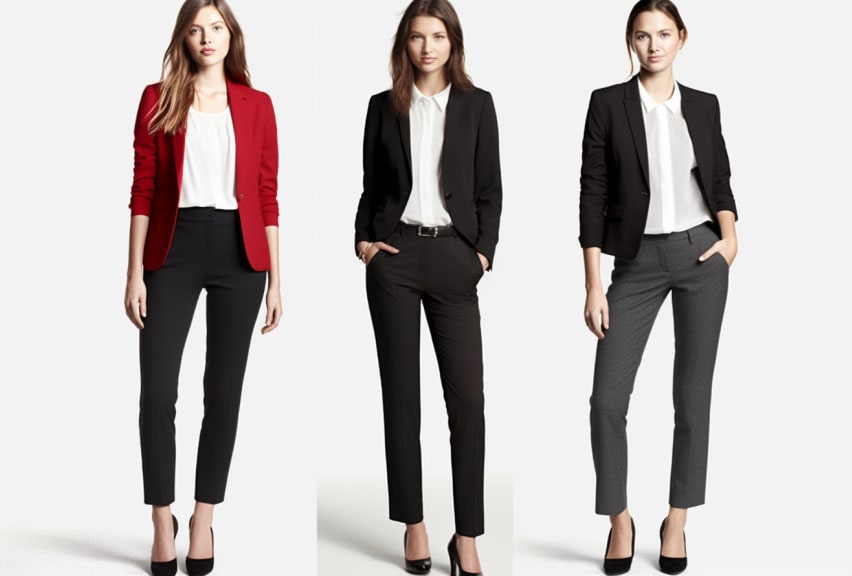 Outfit inspiration with black ankle pants and blazer