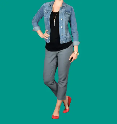 Denim Jacket With Ankle Pants