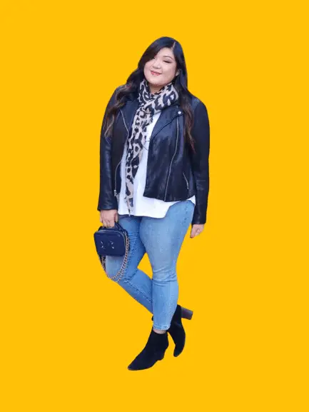 Leather Jacket With Ankle Pants For Plus Size, plus size women ankle pants