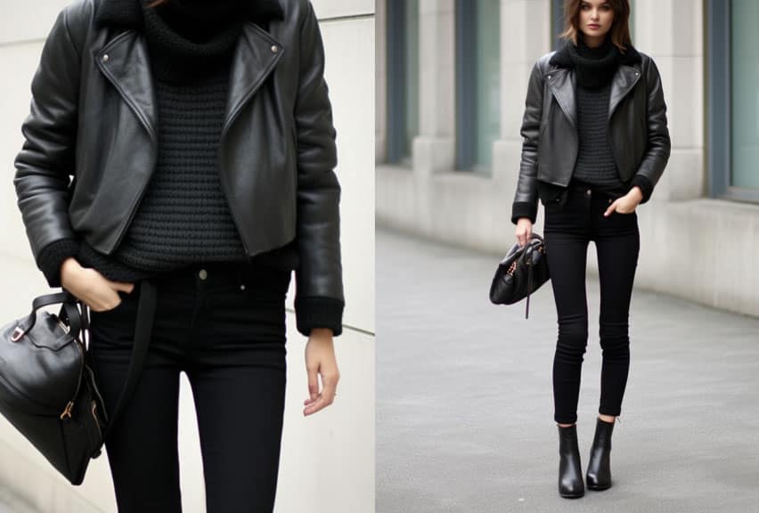 Sweater Jacket With Black Ankle Pants