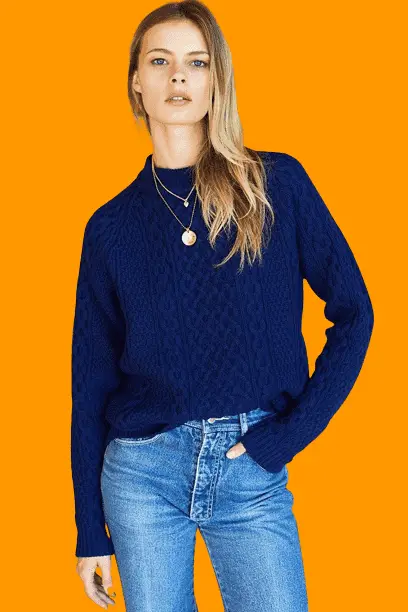Navy Blue Sweater With Ankle Pants