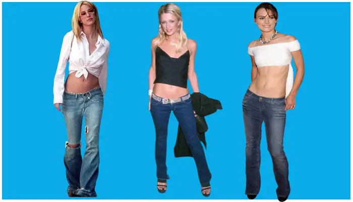 Britney Spears and Paris Hilton wearing low rise jeans
