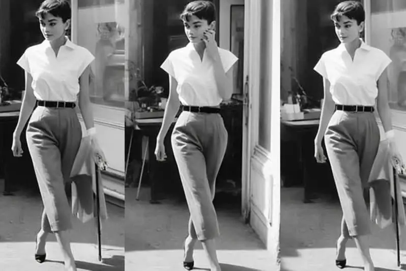History of Capri Pants,Audrey Hepburn wearing capri pants