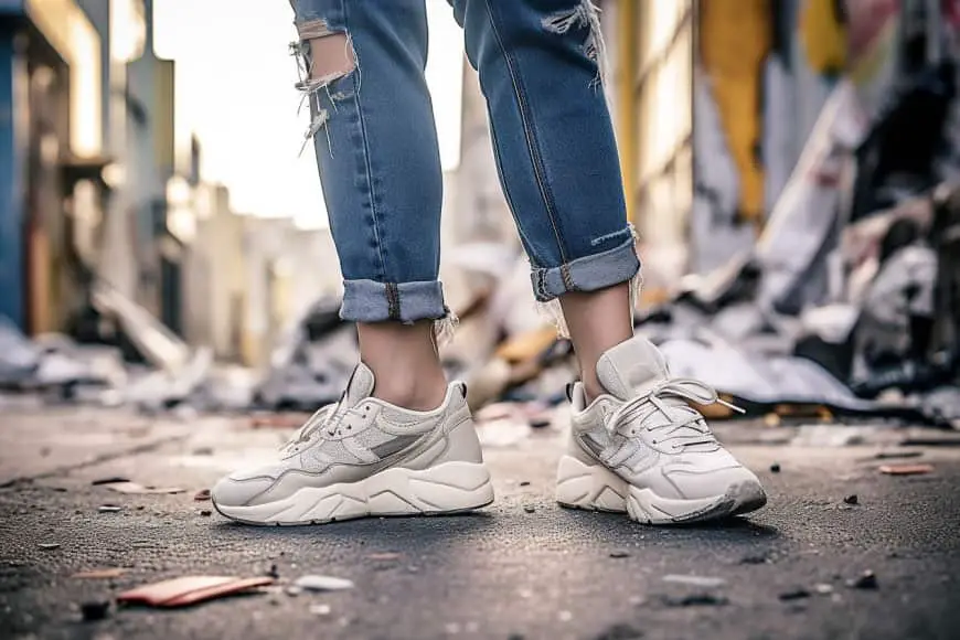 Chunky Sneakers with Ripped Jeans