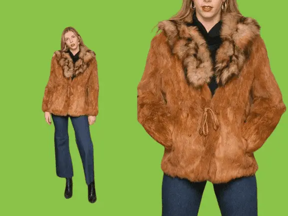 Capri pants outfit ideas: Fur Collar Coat With Capri Pants