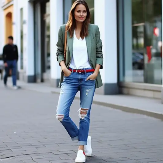 Style Up Your Look By Wearing Cuffed Jeans With Sneakers