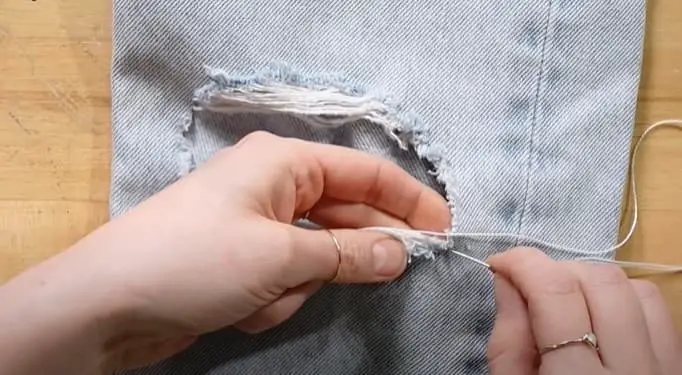 Repairing Ripped jeans with Basic Sewing Techniques