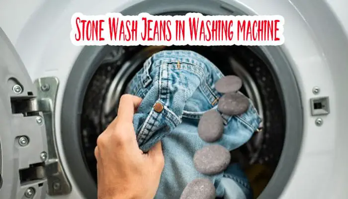Stone wash jeans in washing machine