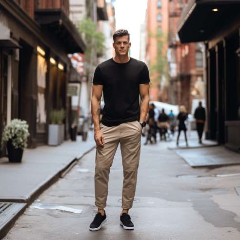 Black polo khaki outlet pants what color shoes